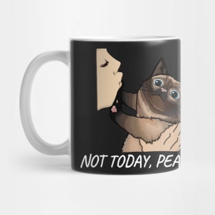 Not Today Peasant, Funny Siamese Cat Design For Cat Mom and Cat Dads Mug